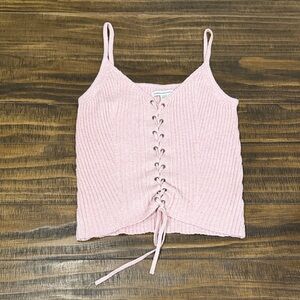 American Eagle Outfitters Pink Lace-Up Camisole